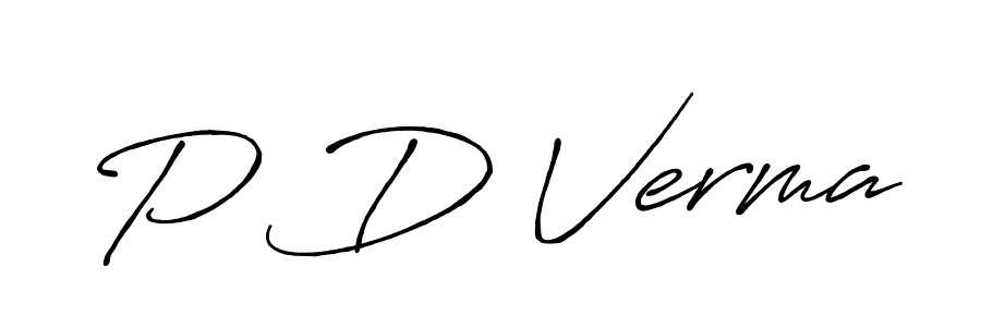 Design your own signature with our free online signature maker. With this signature software, you can create a handwritten (Antro_Vectra_Bolder) signature for name P D Verma. P D Verma signature style 7 images and pictures png