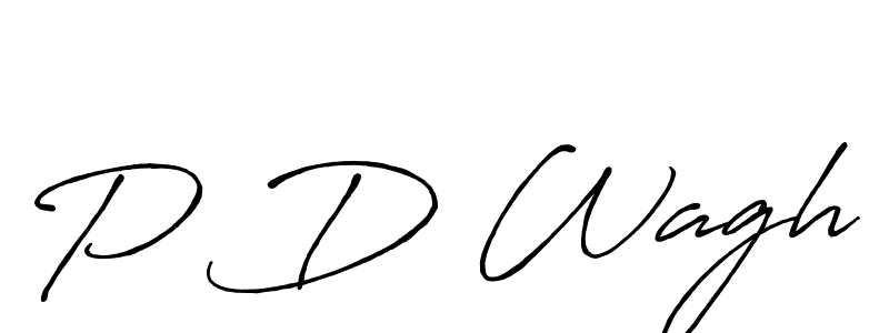 Make a beautiful signature design for name P D Wagh. Use this online signature maker to create a handwritten signature for free. P D Wagh signature style 7 images and pictures png