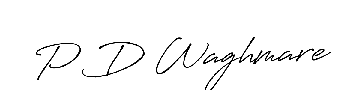 Create a beautiful signature design for name P D Waghmare. With this signature (Antro_Vectra_Bolder) fonts, you can make a handwritten signature for free. P D Waghmare signature style 7 images and pictures png