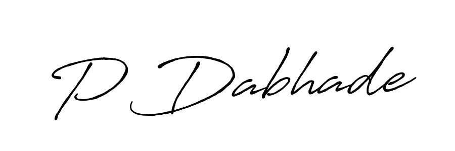 Make a beautiful signature design for name P Dabhade. With this signature (Antro_Vectra_Bolder) style, you can create a handwritten signature for free. P Dabhade signature style 7 images and pictures png