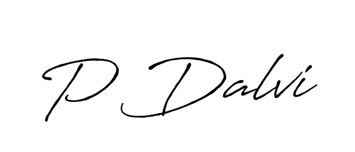 How to make P Dalvi name signature. Use Antro_Vectra_Bolder style for creating short signs online. This is the latest handwritten sign. P Dalvi signature style 7 images and pictures png