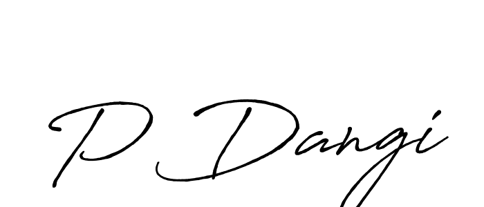 Use a signature maker to create a handwritten signature online. With this signature software, you can design (Antro_Vectra_Bolder) your own signature for name P Dangi. P Dangi signature style 7 images and pictures png