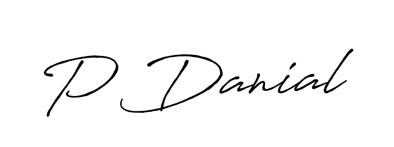 The best way (Antro_Vectra_Bolder) to make a short signature is to pick only two or three words in your name. The name P Danial include a total of six letters. For converting this name. P Danial signature style 7 images and pictures png