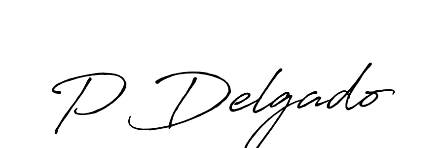 How to make P Delgado name signature. Use Antro_Vectra_Bolder style for creating short signs online. This is the latest handwritten sign. P Delgado signature style 7 images and pictures png