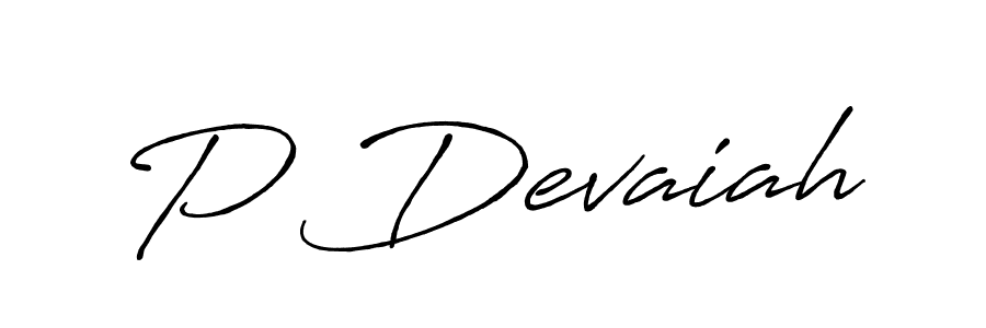 Design your own signature with our free online signature maker. With this signature software, you can create a handwritten (Antro_Vectra_Bolder) signature for name P Devaiah. P Devaiah signature style 7 images and pictures png