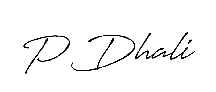 Use a signature maker to create a handwritten signature online. With this signature software, you can design (Antro_Vectra_Bolder) your own signature for name P Dhali. P Dhali signature style 7 images and pictures png