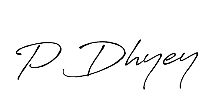 Make a beautiful signature design for name P Dhyey. With this signature (Antro_Vectra_Bolder) style, you can create a handwritten signature for free. P Dhyey signature style 7 images and pictures png