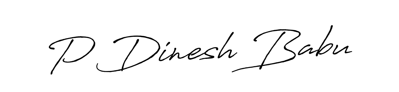 Make a beautiful signature design for name P Dinesh Babu. With this signature (Antro_Vectra_Bolder) style, you can create a handwritten signature for free. P Dinesh Babu signature style 7 images and pictures png