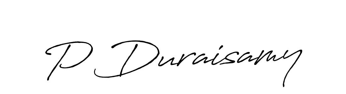 The best way (Antro_Vectra_Bolder) to make a short signature is to pick only two or three words in your name. The name P Duraisamy include a total of six letters. For converting this name. P Duraisamy signature style 7 images and pictures png