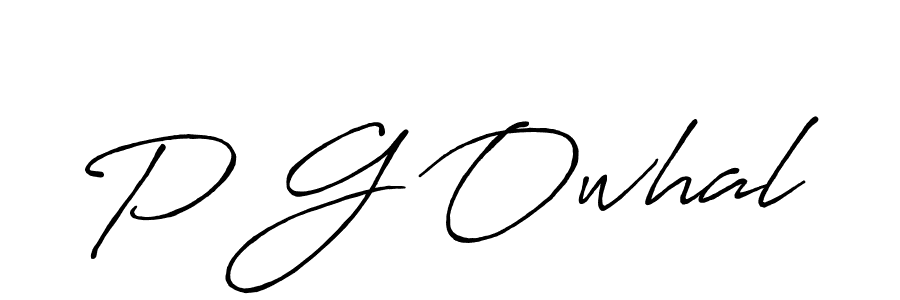 You should practise on your own different ways (Antro_Vectra_Bolder) to write your name (P G Owhal) in signature. don't let someone else do it for you. P G Owhal signature style 7 images and pictures png