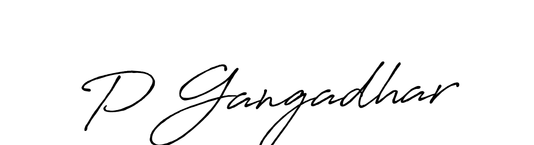 Design your own signature with our free online signature maker. With this signature software, you can create a handwritten (Antro_Vectra_Bolder) signature for name P Gangadhar. P Gangadhar signature style 7 images and pictures png