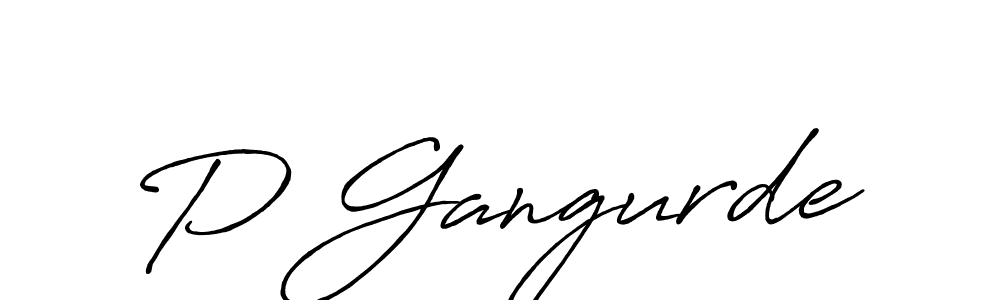 Use a signature maker to create a handwritten signature online. With this signature software, you can design (Antro_Vectra_Bolder) your own signature for name P Gangurde. P Gangurde signature style 7 images and pictures png