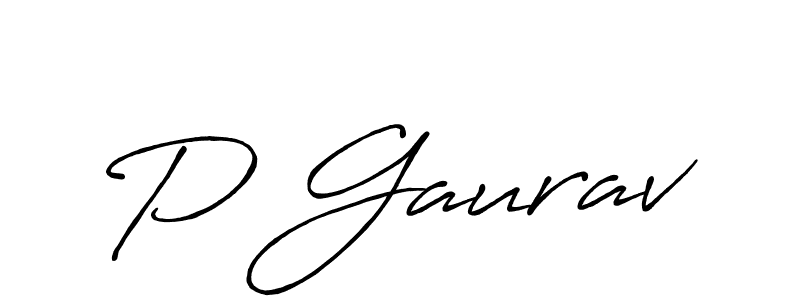 How to make P Gaurav signature? Antro_Vectra_Bolder is a professional autograph style. Create handwritten signature for P Gaurav name. P Gaurav signature style 7 images and pictures png
