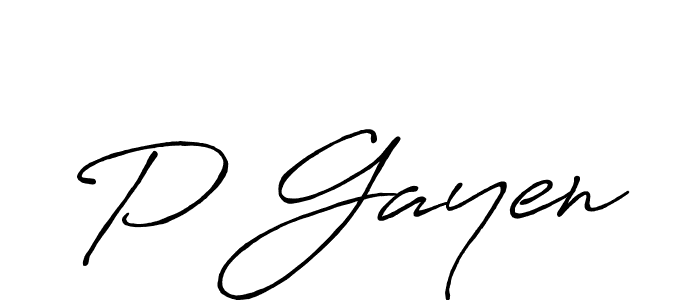 Create a beautiful signature design for name P Gayen. With this signature (Antro_Vectra_Bolder) fonts, you can make a handwritten signature for free. P Gayen signature style 7 images and pictures png