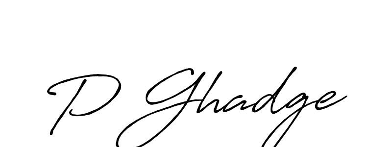 Use a signature maker to create a handwritten signature online. With this signature software, you can design (Antro_Vectra_Bolder) your own signature for name P Ghadge. P Ghadge signature style 7 images and pictures png