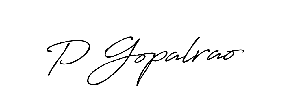 Use a signature maker to create a handwritten signature online. With this signature software, you can design (Antro_Vectra_Bolder) your own signature for name P Gopalrao. P Gopalrao signature style 7 images and pictures png