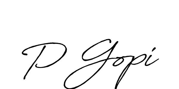 How to make P Gopi name signature. Use Antro_Vectra_Bolder style for creating short signs online. This is the latest handwritten sign. P Gopi signature style 7 images and pictures png