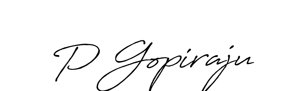 How to make P Gopiraju name signature. Use Antro_Vectra_Bolder style for creating short signs online. This is the latest handwritten sign. P Gopiraju signature style 7 images and pictures png