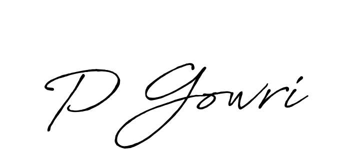 How to make P Gowri signature? Antro_Vectra_Bolder is a professional autograph style. Create handwritten signature for P Gowri name. P Gowri signature style 7 images and pictures png