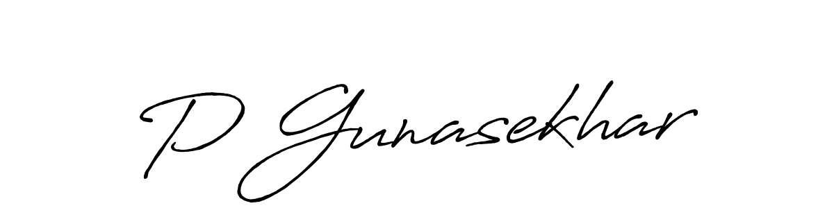 How to make P Gunasekhar signature? Antro_Vectra_Bolder is a professional autograph style. Create handwritten signature for P Gunasekhar name. P Gunasekhar signature style 7 images and pictures png