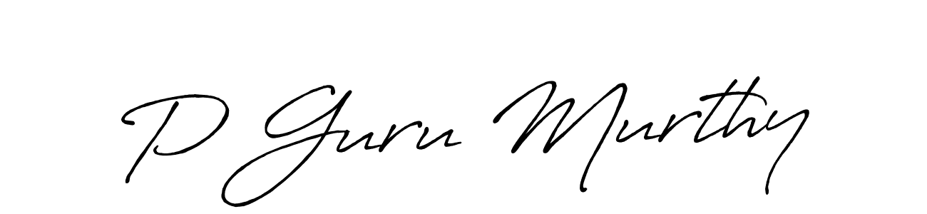 Make a beautiful signature design for name P Guru Murthy. With this signature (Antro_Vectra_Bolder) style, you can create a handwritten signature for free. P Guru Murthy signature style 7 images and pictures png