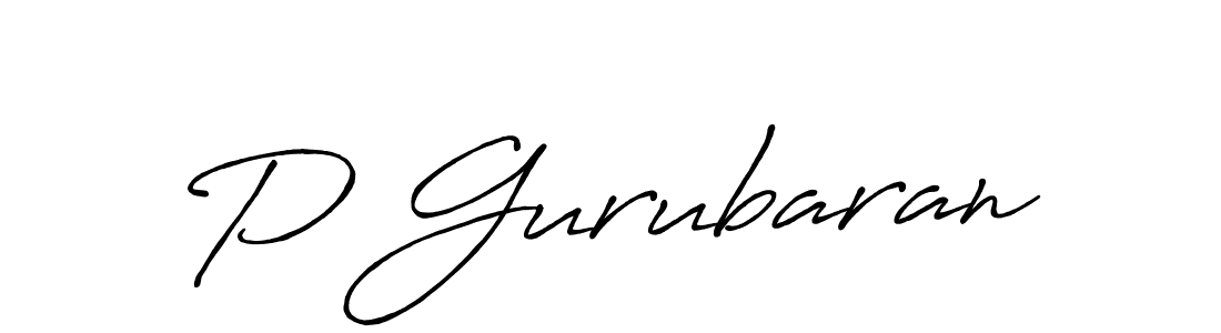 P Gurubaran stylish signature style. Best Handwritten Sign (Antro_Vectra_Bolder) for my name. Handwritten Signature Collection Ideas for my name P Gurubaran. P Gurubaran signature style 7 images and pictures png