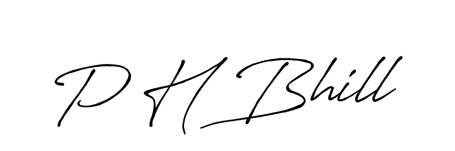 if you are searching for the best signature style for your name P H Bhill. so please give up your signature search. here we have designed multiple signature styles  using Antro_Vectra_Bolder. P H Bhill signature style 7 images and pictures png