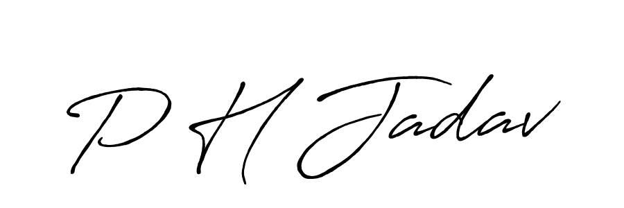 P H Jadav stylish signature style. Best Handwritten Sign (Antro_Vectra_Bolder) for my name. Handwritten Signature Collection Ideas for my name P H Jadav. P H Jadav signature style 7 images and pictures png