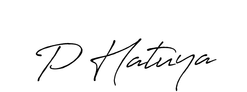 Also we have P Hatuya name is the best signature style. Create professional handwritten signature collection using Antro_Vectra_Bolder autograph style. P Hatuya signature style 7 images and pictures png