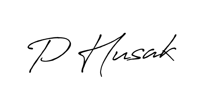 Create a beautiful signature design for name P Husak. With this signature (Antro_Vectra_Bolder) fonts, you can make a handwritten signature for free. P Husak signature style 7 images and pictures png
