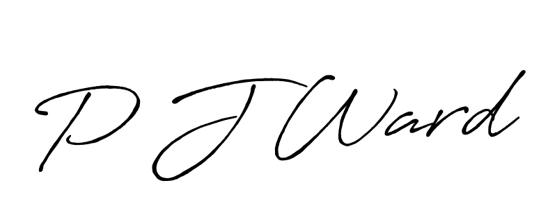 How to make P J Ward name signature. Use Antro_Vectra_Bolder style for creating short signs online. This is the latest handwritten sign. P J Ward signature style 7 images and pictures png