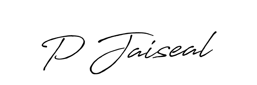 if you are searching for the best signature style for your name P Jaiseal. so please give up your signature search. here we have designed multiple signature styles  using Antro_Vectra_Bolder. P Jaiseal signature style 7 images and pictures png