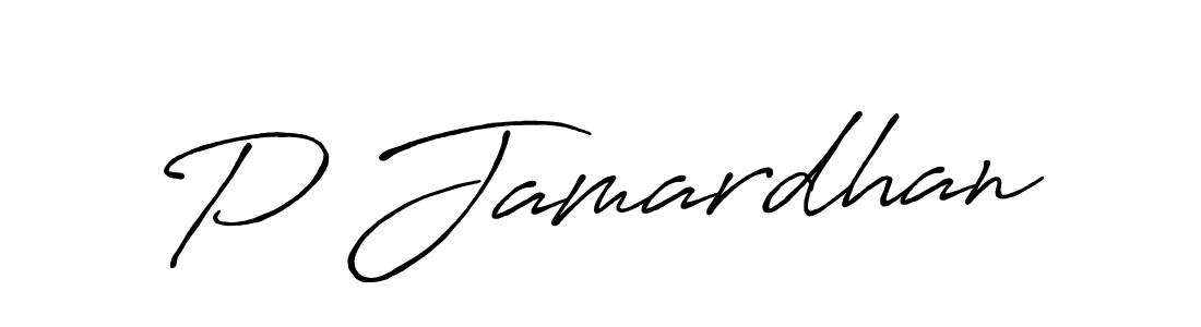 Make a beautiful signature design for name P Jamardhan. With this signature (Antro_Vectra_Bolder) style, you can create a handwritten signature for free. P Jamardhan signature style 7 images and pictures png