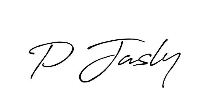 How to make P Jasly signature? Antro_Vectra_Bolder is a professional autograph style. Create handwritten signature for P Jasly name. P Jasly signature style 7 images and pictures png