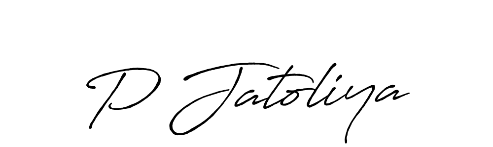 How to make P Jatoliya signature? Antro_Vectra_Bolder is a professional autograph style. Create handwritten signature for P Jatoliya name. P Jatoliya signature style 7 images and pictures png