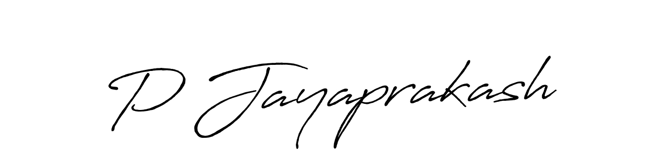 Make a beautiful signature design for name P Jayaprakash. With this signature (Antro_Vectra_Bolder) style, you can create a handwritten signature for free. P Jayaprakash signature style 7 images and pictures png