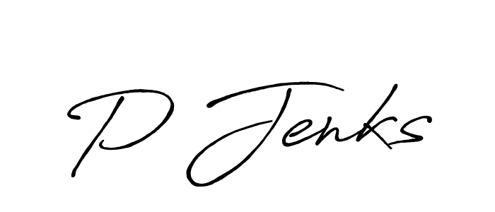 Use a signature maker to create a handwritten signature online. With this signature software, you can design (Antro_Vectra_Bolder) your own signature for name P Jenks. P Jenks signature style 7 images and pictures png