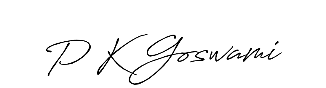 Design your own signature with our free online signature maker. With this signature software, you can create a handwritten (Antro_Vectra_Bolder) signature for name P K Goswami. P K Goswami signature style 7 images and pictures png