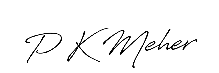 How to make P K Meher signature? Antro_Vectra_Bolder is a professional autograph style. Create handwritten signature for P K Meher name. P K Meher signature style 7 images and pictures png