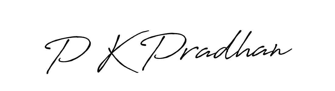 Make a beautiful signature design for name P K Pradhan. With this signature (Antro_Vectra_Bolder) style, you can create a handwritten signature for free. P K Pradhan signature style 7 images and pictures png