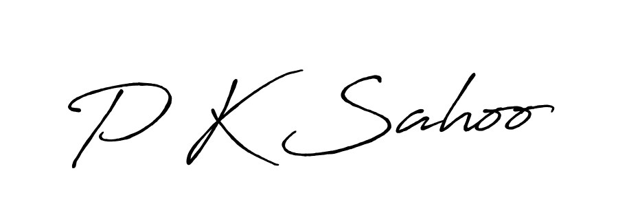 Create a beautiful signature design for name P K Sahoo. With this signature (Antro_Vectra_Bolder) fonts, you can make a handwritten signature for free. P K Sahoo signature style 7 images and pictures png