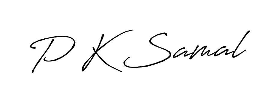 The best way (Antro_Vectra_Bolder) to make a short signature is to pick only two or three words in your name. The name P K Samal include a total of six letters. For converting this name. P K Samal signature style 7 images and pictures png