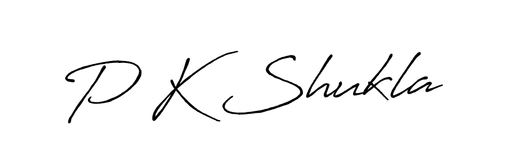 Make a beautiful signature design for name P K Shukla. With this signature (Antro_Vectra_Bolder) style, you can create a handwritten signature for free. P K Shukla signature style 7 images and pictures png