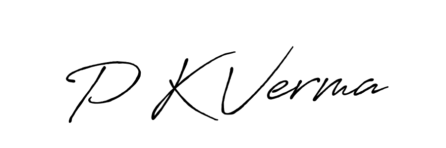 Create a beautiful signature design for name P K Verma. With this signature (Antro_Vectra_Bolder) fonts, you can make a handwritten signature for free. P K Verma signature style 7 images and pictures png