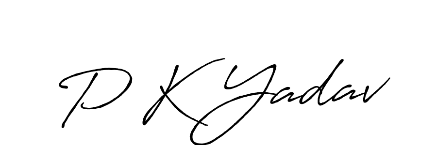 Create a beautiful signature design for name P K Yadav. With this signature (Antro_Vectra_Bolder) fonts, you can make a handwritten signature for free. P K Yadav signature style 7 images and pictures png