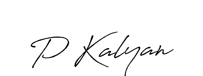 Make a beautiful signature design for name P Kalyan. With this signature (Antro_Vectra_Bolder) style, you can create a handwritten signature for free. P Kalyan signature style 7 images and pictures png