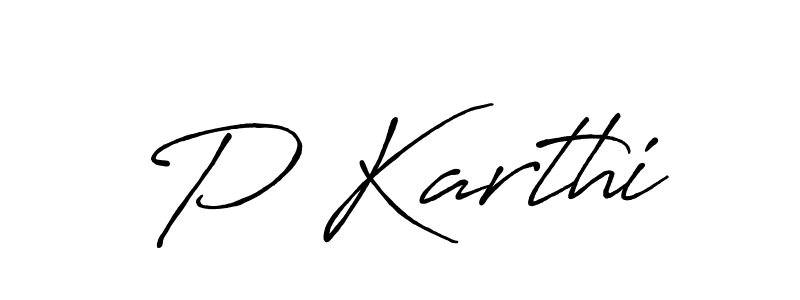 How to make P Karthi name signature. Use Antro_Vectra_Bolder style for creating short signs online. This is the latest handwritten sign. P Karthi signature style 7 images and pictures png