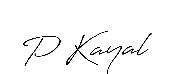 Make a beautiful signature design for name P Kayal. With this signature (Antro_Vectra_Bolder) style, you can create a handwritten signature for free. P Kayal signature style 7 images and pictures png