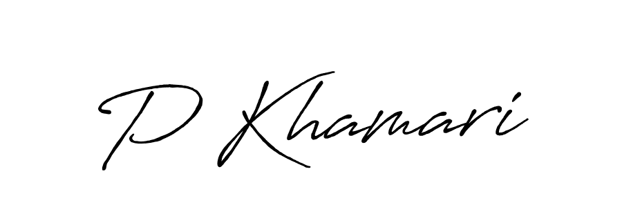 Also we have P Khamari name is the best signature style. Create professional handwritten signature collection using Antro_Vectra_Bolder autograph style. P Khamari signature style 7 images and pictures png