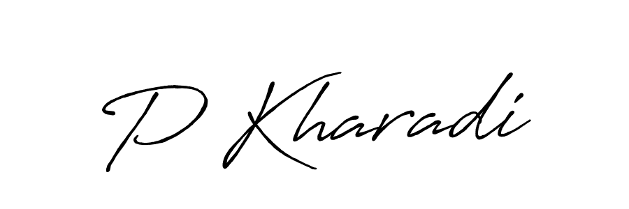 Create a beautiful signature design for name P Kharadi. With this signature (Antro_Vectra_Bolder) fonts, you can make a handwritten signature for free. P Kharadi signature style 7 images and pictures png